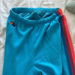 Aviator Nation Sweats with Rainbow Stripes